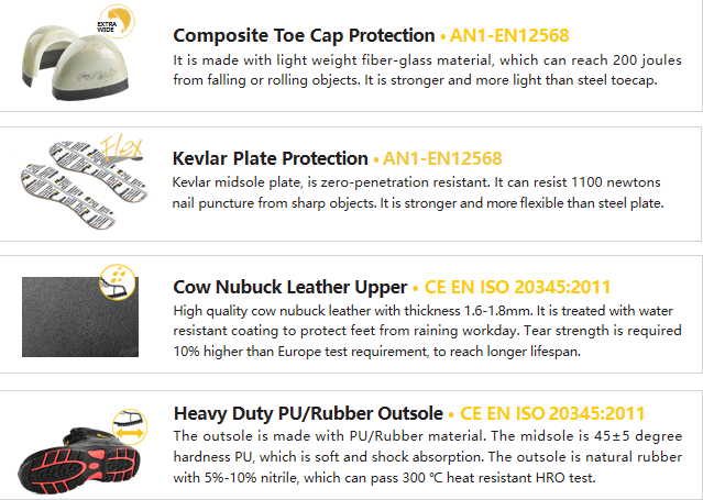 leather safety boots أحذية سلامة جلدية