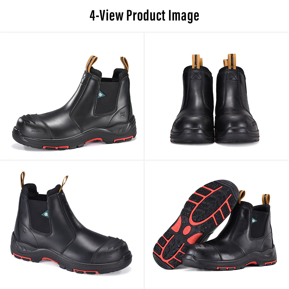 M-8025NBK CSA Composite Toe Safety Boots Multi-View M-8025NBK حذاء عمل خالي من المعدن معتمد من CSA حذاء عمل M-8025NBK خالي من المعدن معتمد من