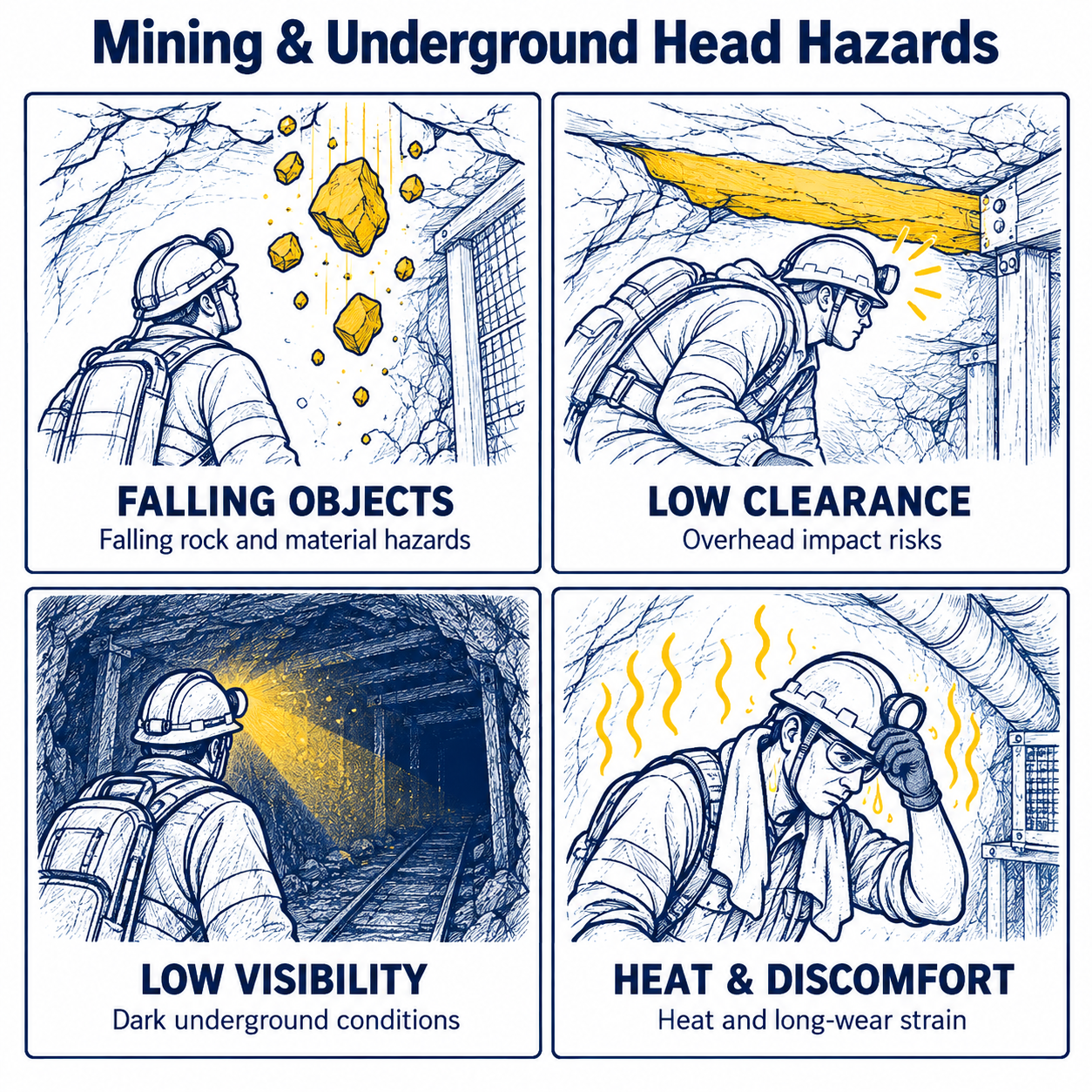 Mining & Underground Head Hazards التعدين ومخاطر الرأس تحت الأرض
