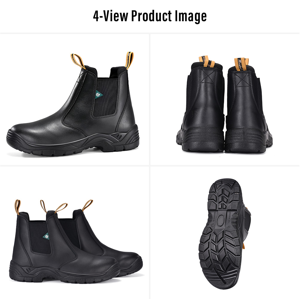 M-8025 CSA Safety Boots Multi-View أحذية عمل M-8025 CSA معتمدة من الصلب مع مثلث أخضر متعدد الرؤية