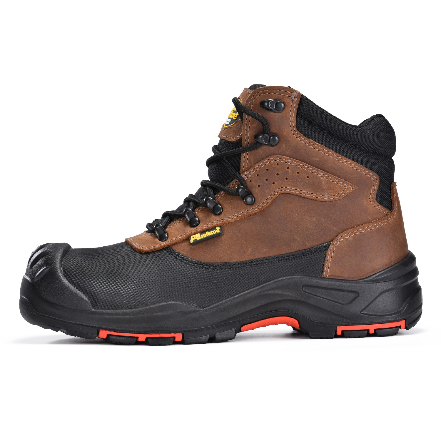 أحذية العمل الأكثر راحة من جلد نوبوك مقاومة للانزلاق مع مقدمة مركبة للرجال M-8562