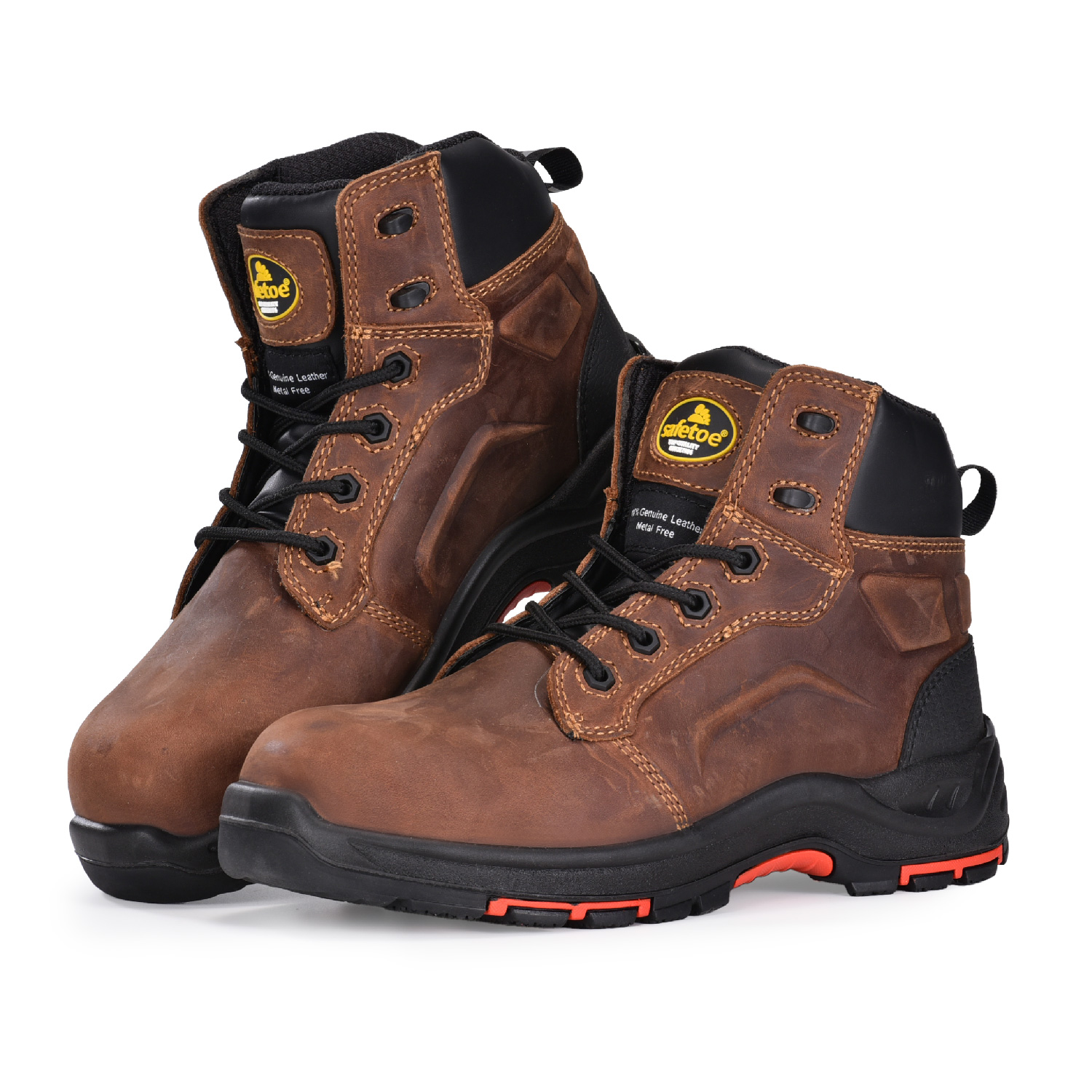 حذاء سلامة رجالي بني متين وواقي من Chukka Work M-8552B