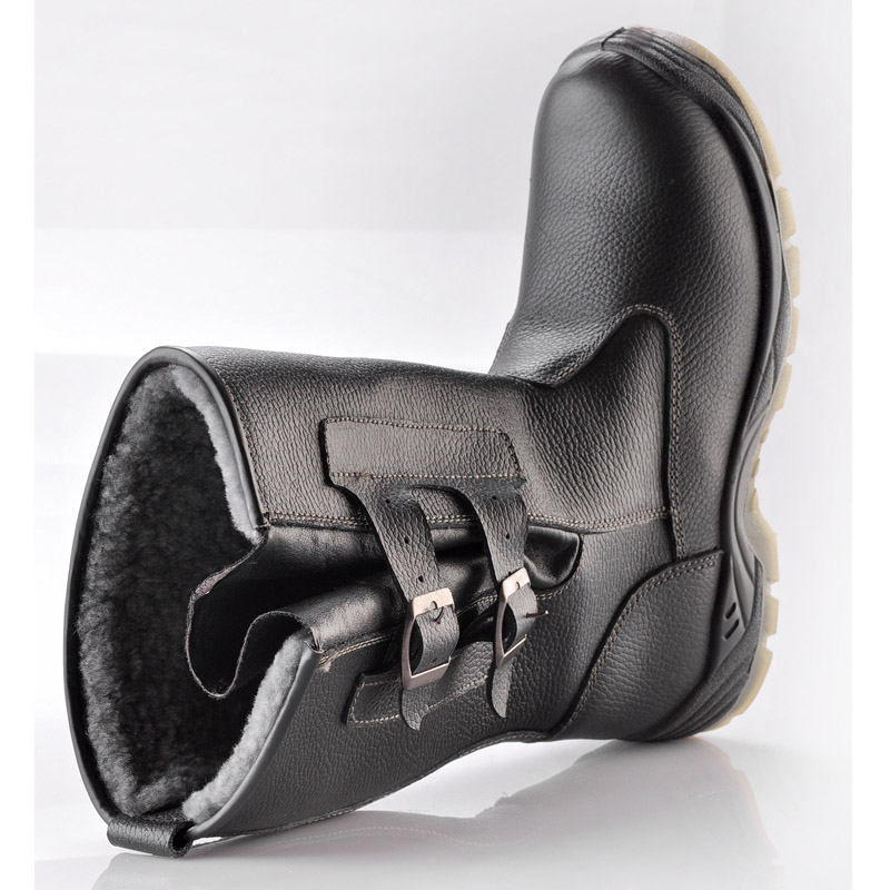 البناء الصلب كاب مقاوم للماء الشتاء والجلود أحذية العمل السلامة للرجال H-9425