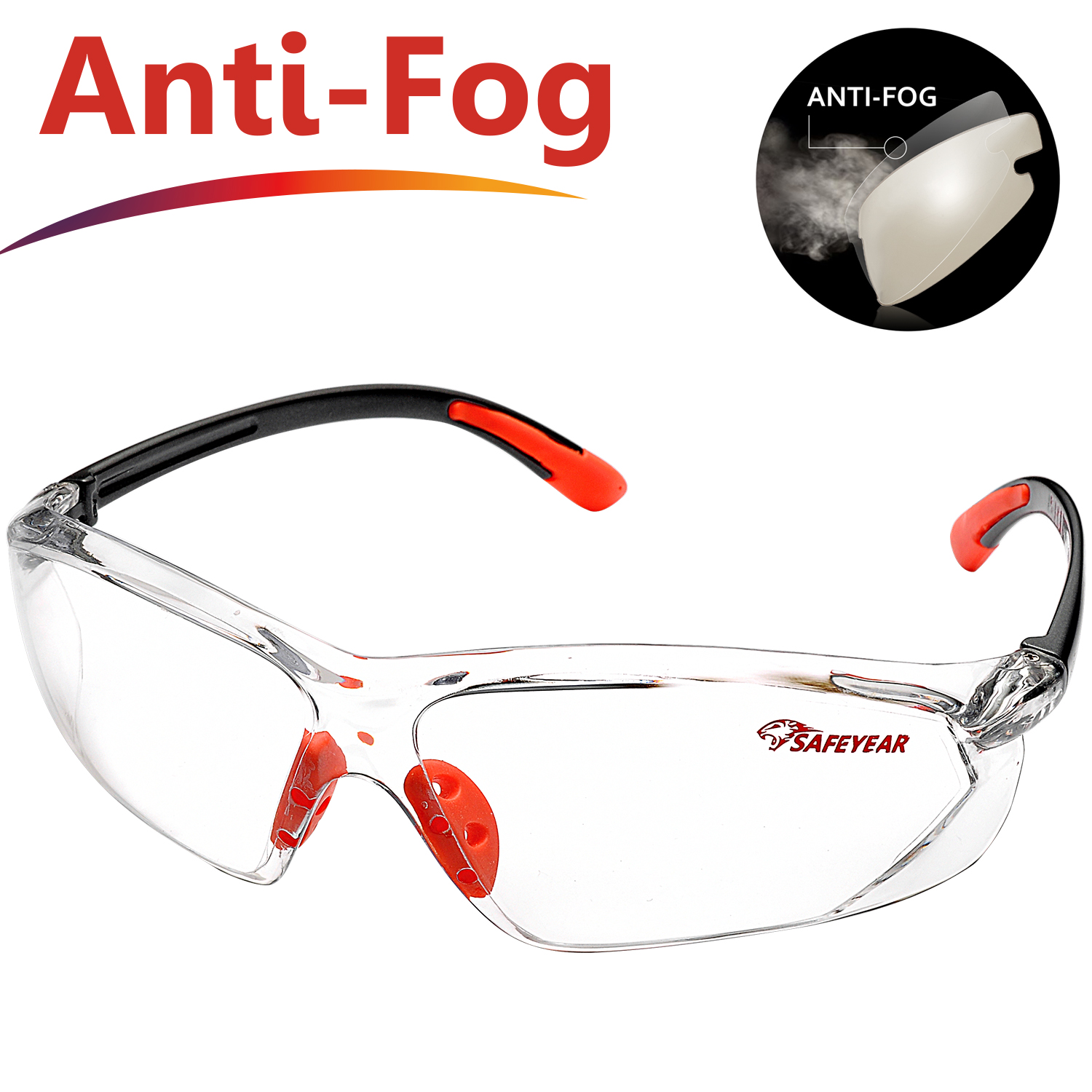 نظارات سلامة بعدسات شفافة SG003 برتقالي