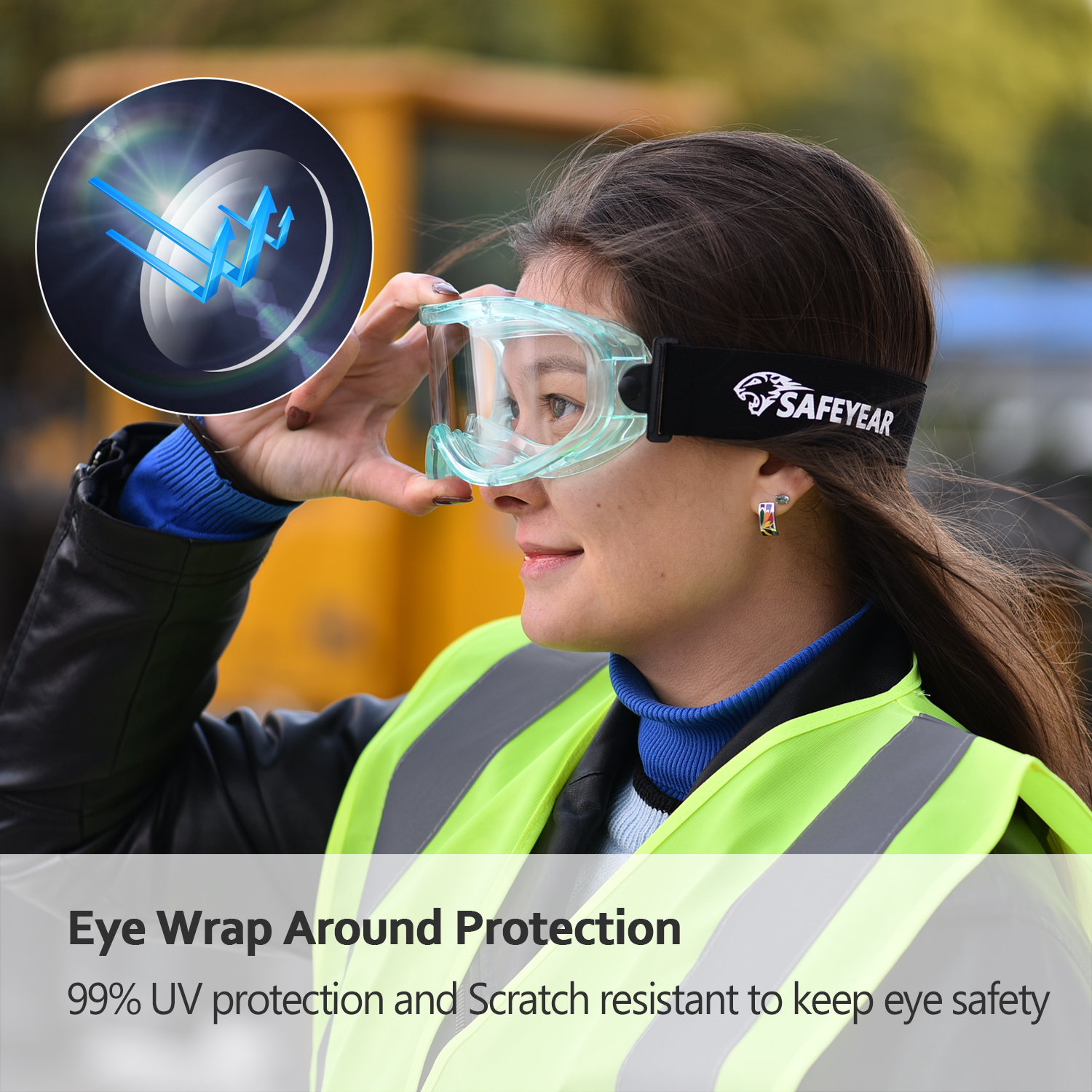 نظارات أمان خفيفة الوزن SG007 خضراء