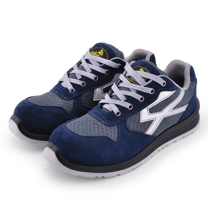 حذاء سلامة جلد سويدي قابل للتنفس L-7328 أزرق