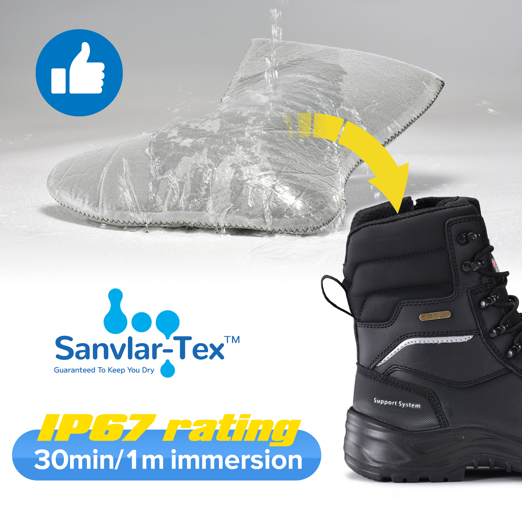 حذاء IceGrip فائق الأمان البارد مع عزل 400 جرام وسحاب مقاوم للماء | H-9552 آيس جريب