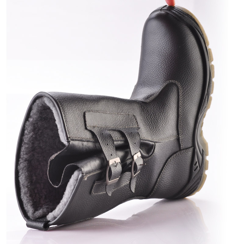 البناء الصلب كاب مقاوم للماء الشتاء والجلود أحذية العمل السلامة للرجال H-9425