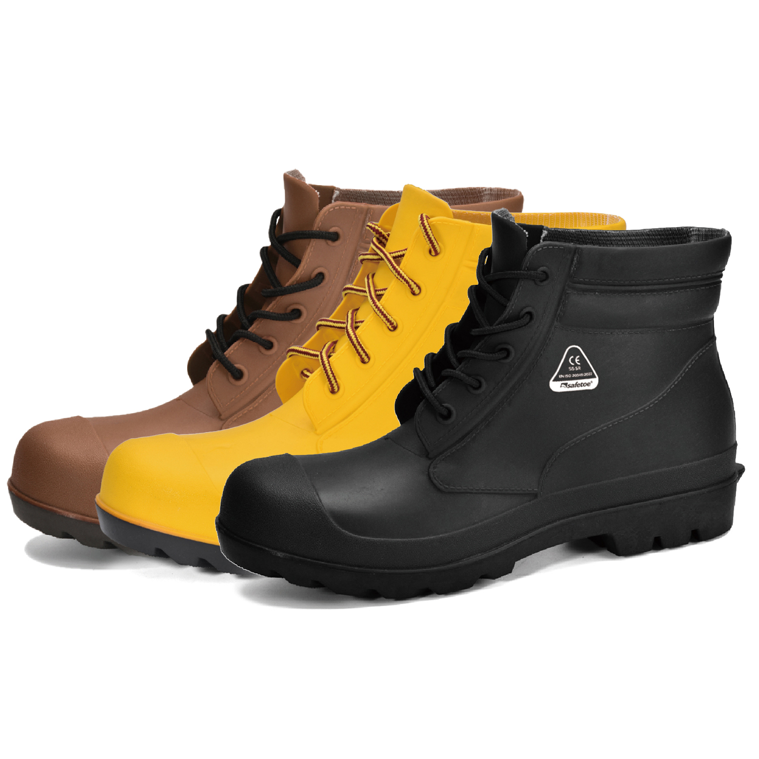 حذاء مطر منخفض للرجال W-6050 بني SteelGuarder