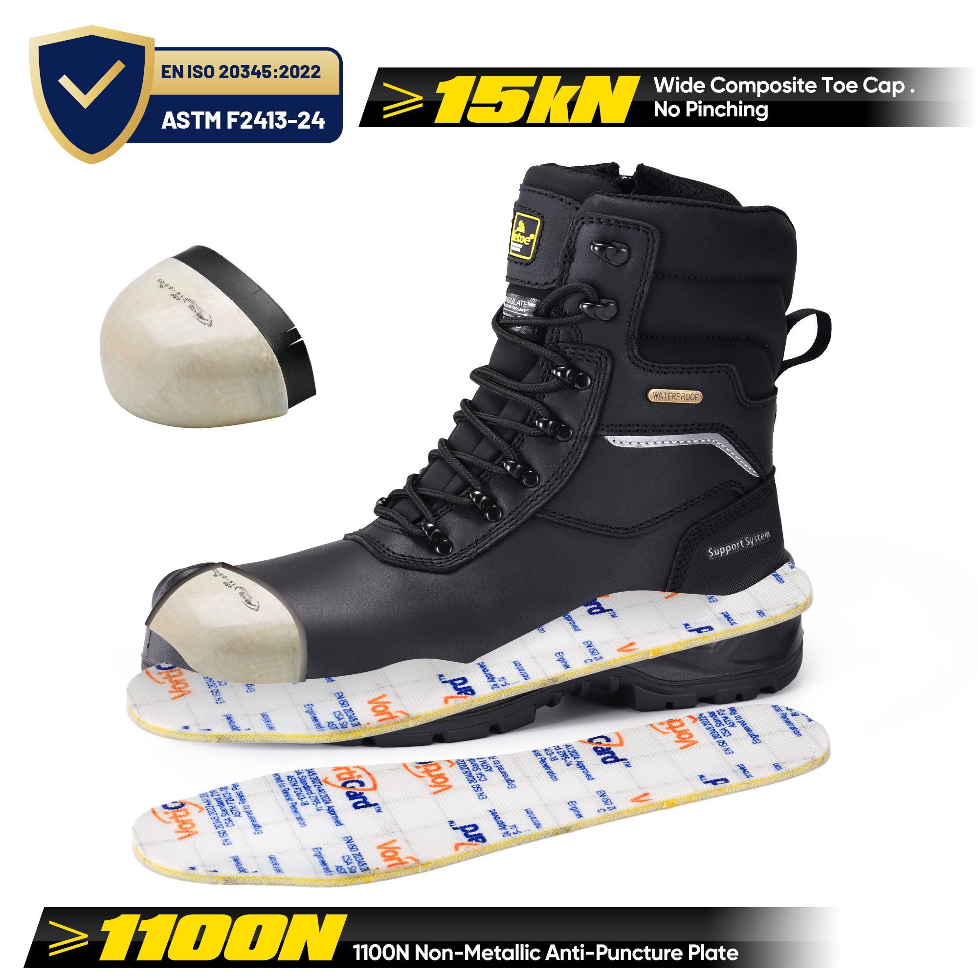 حذاء IceGrip فائق الأمان البارد مع عزل 400 جرام وسحاب مقاوم للماء | H-9552 آيس جريب