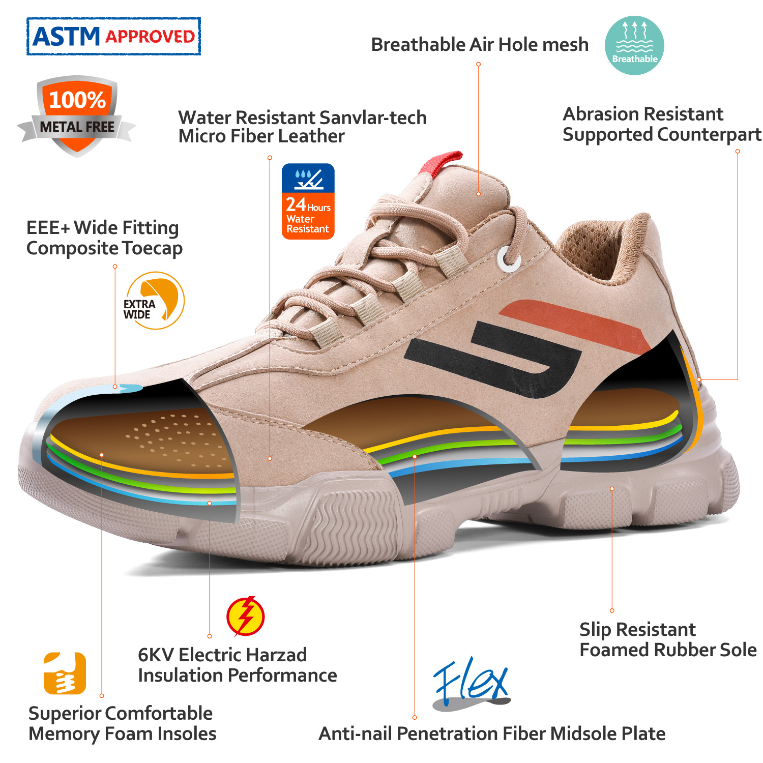 حذاء سيفتي رياضي سوبر كومفورت L-7388