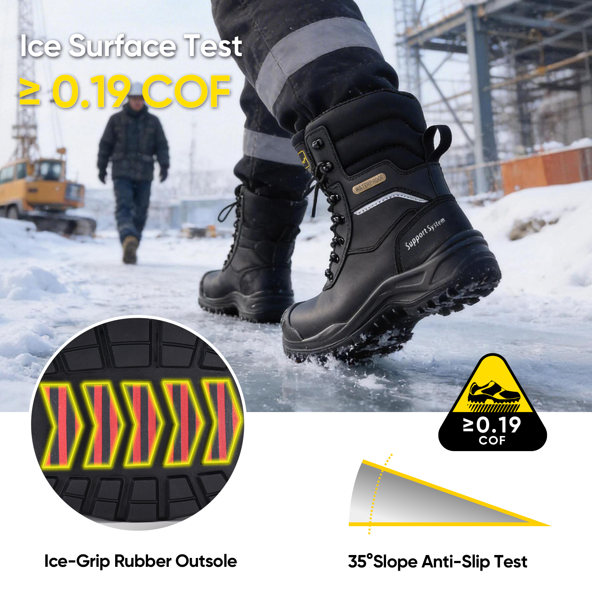 حذاء IceGrip فائق الأمان البارد مع عزل 400 جرام وسحاب مقاوم للماء | H-9552 آيس جريب