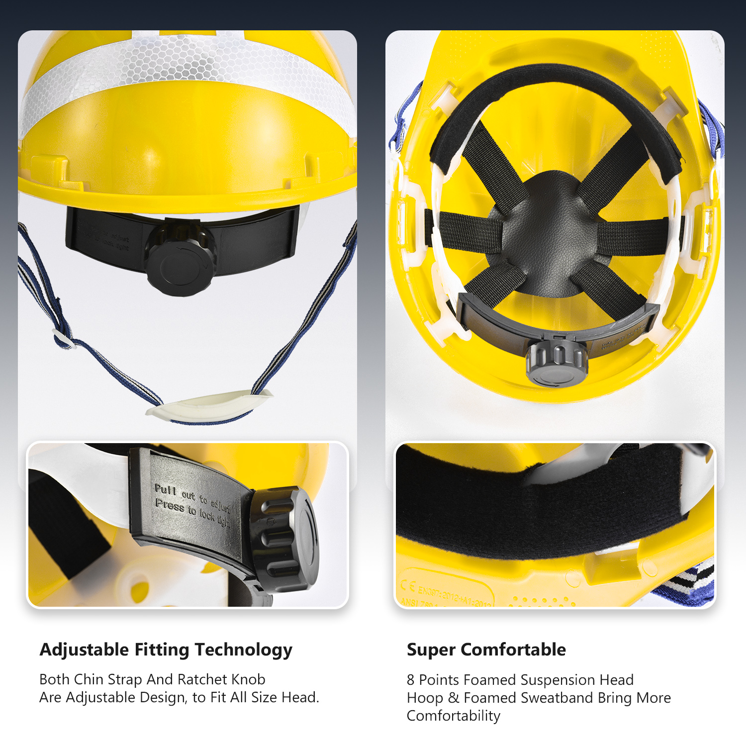 American Style Safety Helmet W-036 Yellow