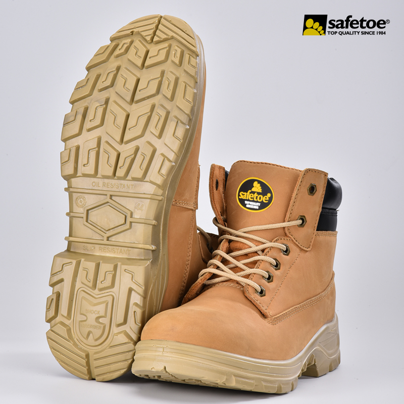 جلد البقر Nubuck الصلب اصبع القدم أحذية العمل M-8173
