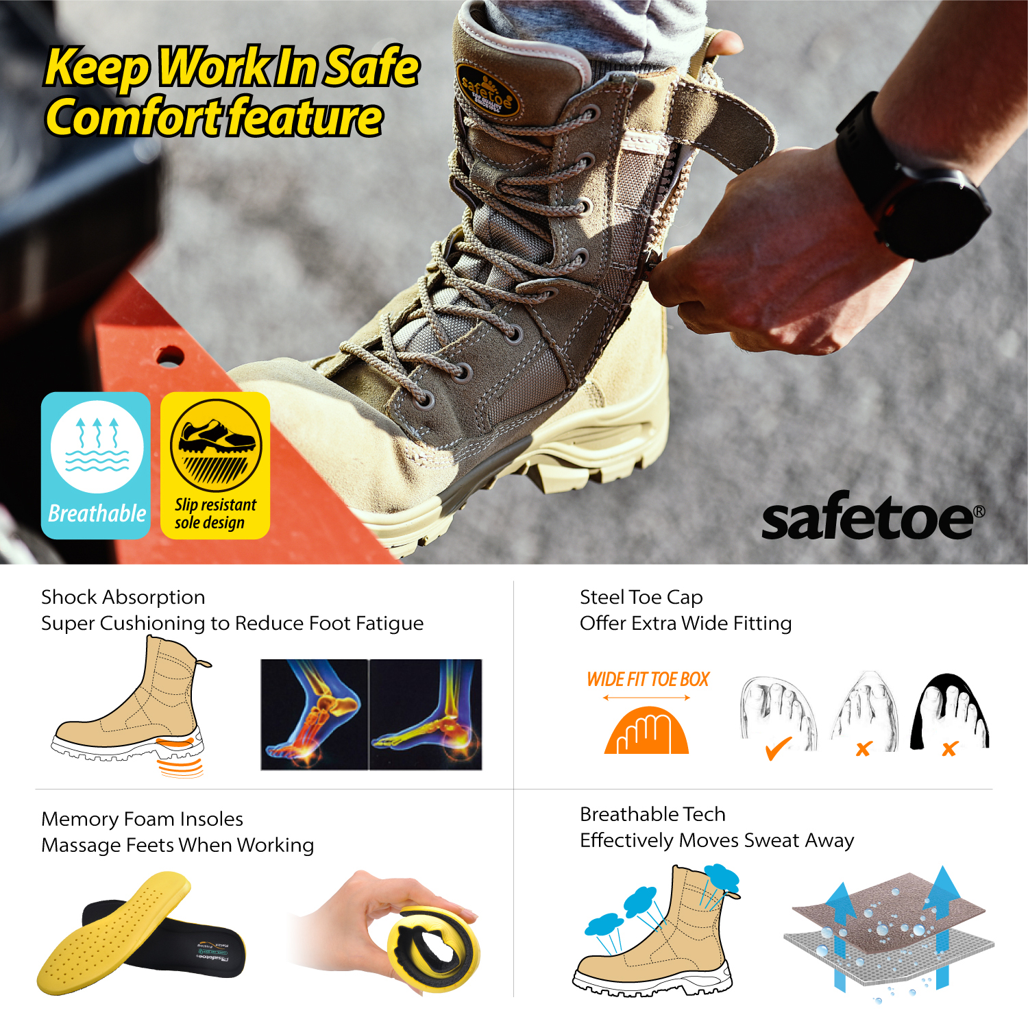 خفيفة الوزن أفضل رجال الشرطة العسكرية الصحراء التكتيكية القتالية أحذية العمل H-9438NS