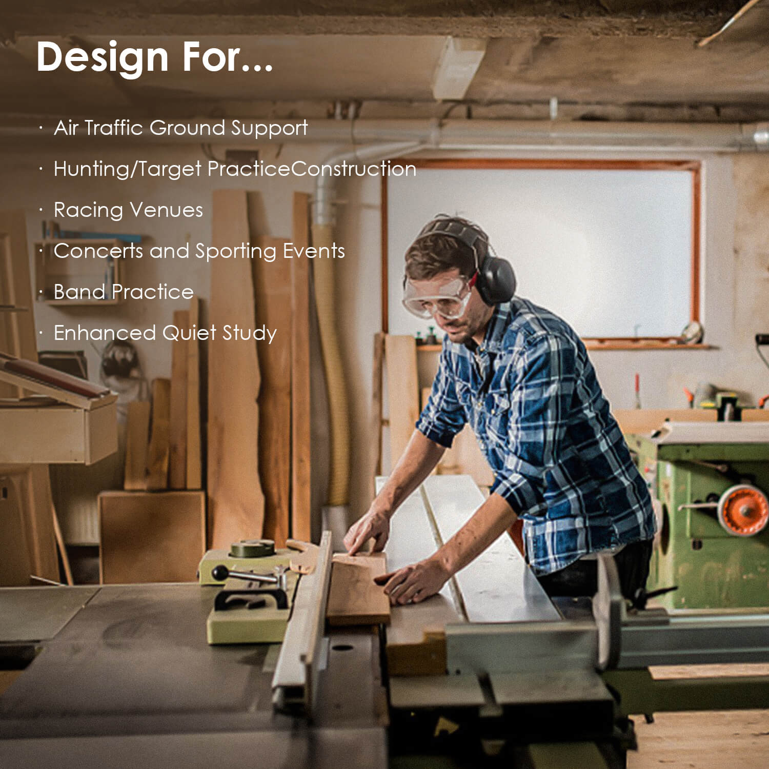 Ready Stock ABS واقية أذن EM-2023 أسود