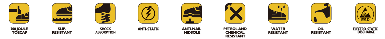 ميزات مفصلة أحذية السلامة