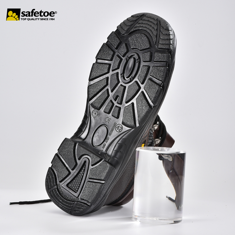 حذاء سلامة جلد بني M-8027