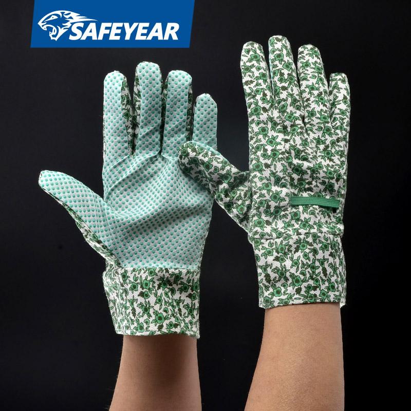 قفازات عمل الحديقة المنقطة PVC FL-5533