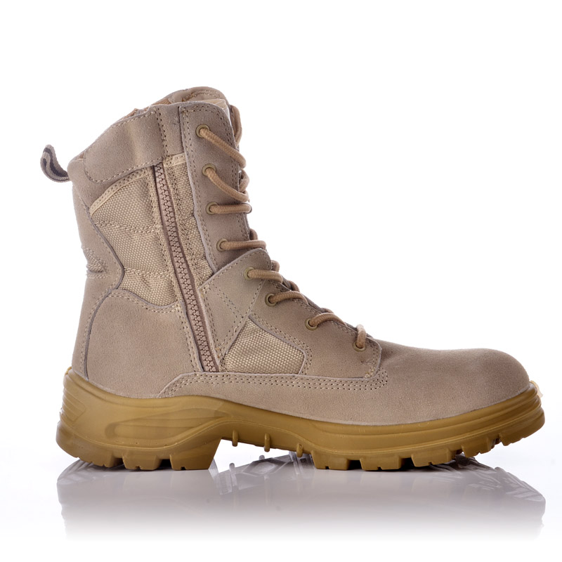 أحذية عمل الشرطة الانزلاق على أحذية العمل العسكرية التكتيكية للسلامة من الفولاذ المقاوم للصدأ H-9438