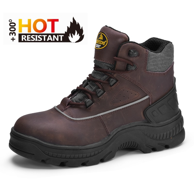 أحذية عمل سلامة خالية من المعدن Nubuck من Middle Cut M-8307