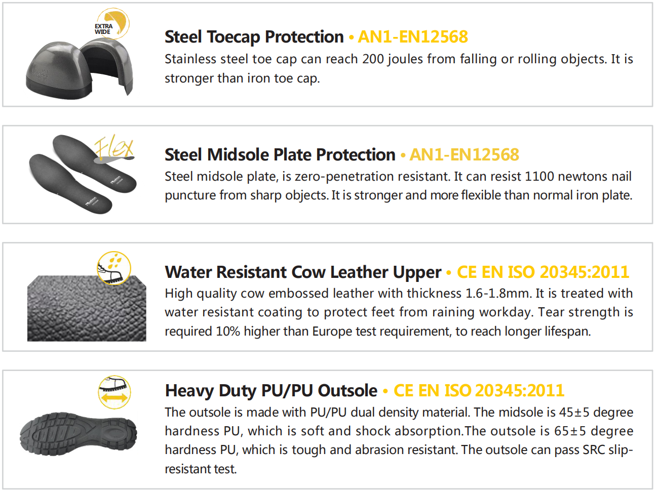 أحذية السلامة لصناعة الخدمات اللوجستية