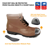حذاء مطر منخفض للرجال W-6050 بني SteelGuarder