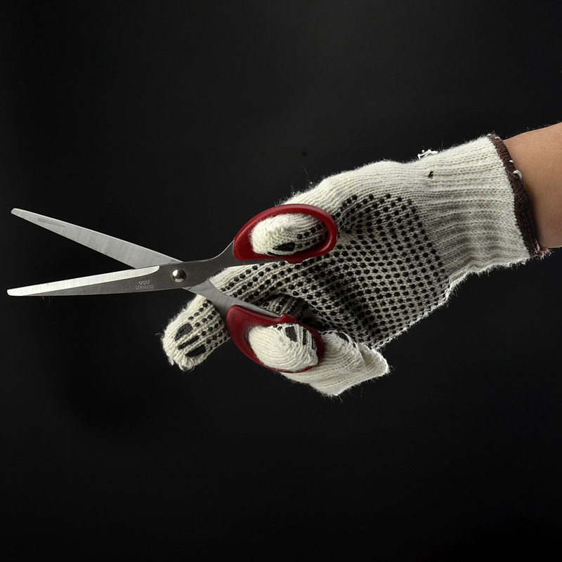 قفازات العمل البلاستيكية النقاط البلاستيكية FL-7259