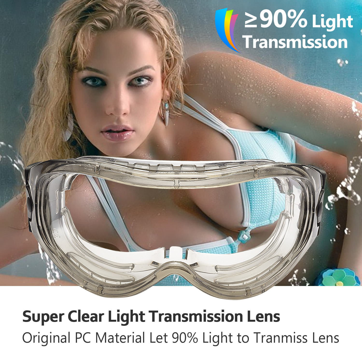 مخزون جاهز فوق نظارات واقية شفافة SG007