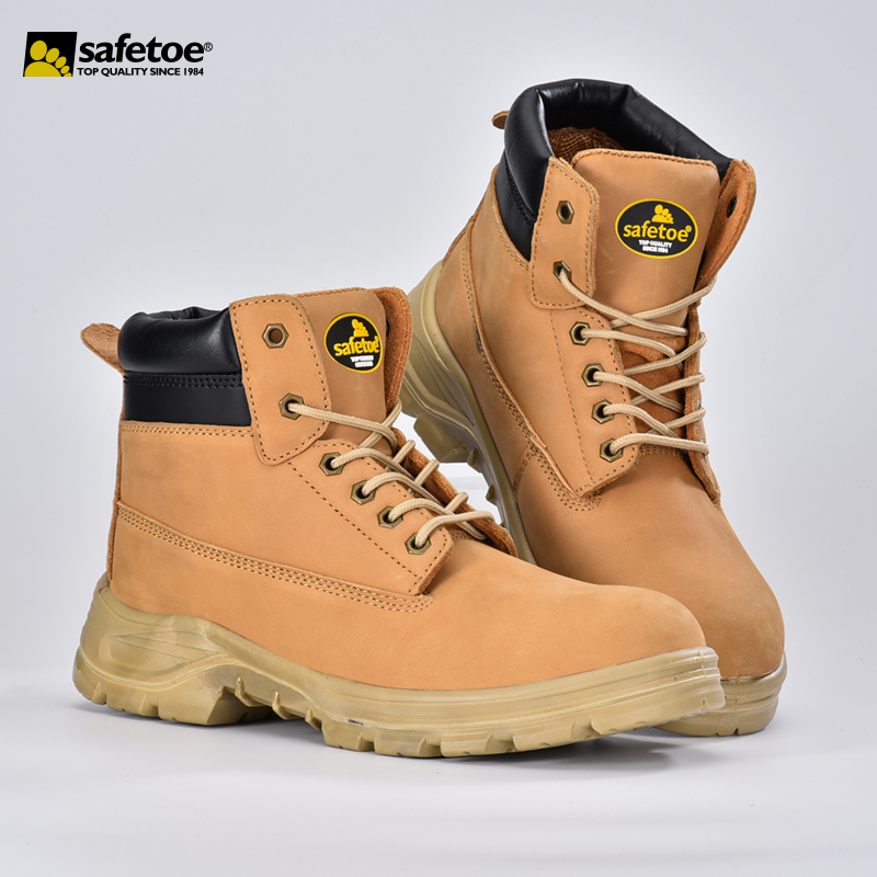 جلد البقر Nubuck الصلب اصبع القدم أحذية العمل M-8173