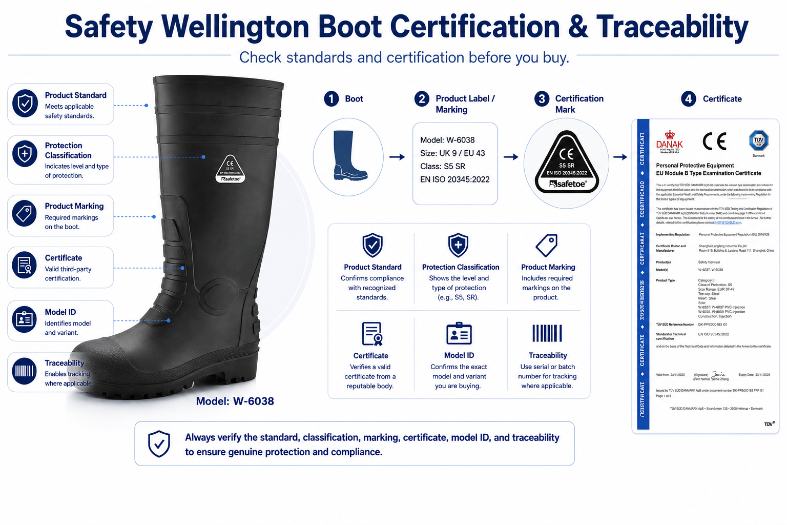 ملصق علامة شهادة التمهيد للسلامة Wellington وتحديد المنتج