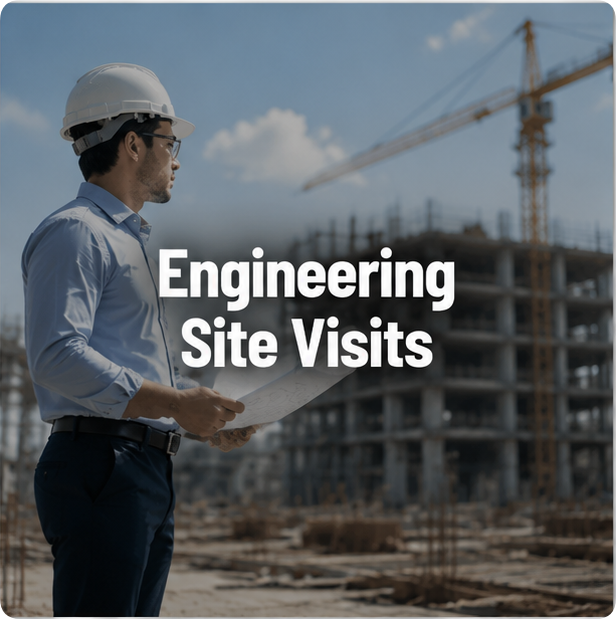 مهندس يقوم بفحص موقع البناء أثناء زيارة الموقع الهندسي