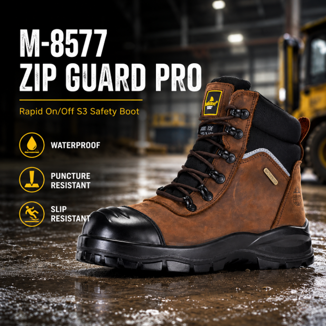 M-8577 Zip Guard Pro - حذاء الأمان ذو السحاب S3 المصمم لتحقيق الكفاءة الحقيقية